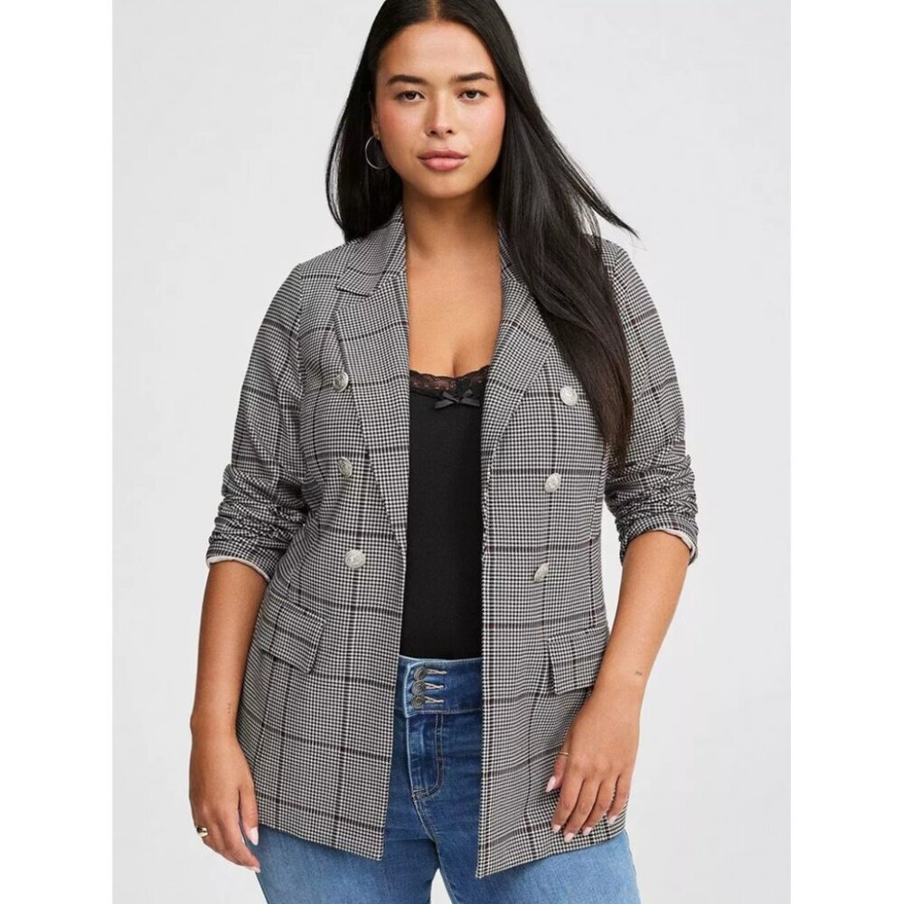 Torrid Ponte Double Breasted Relaxed Blazer